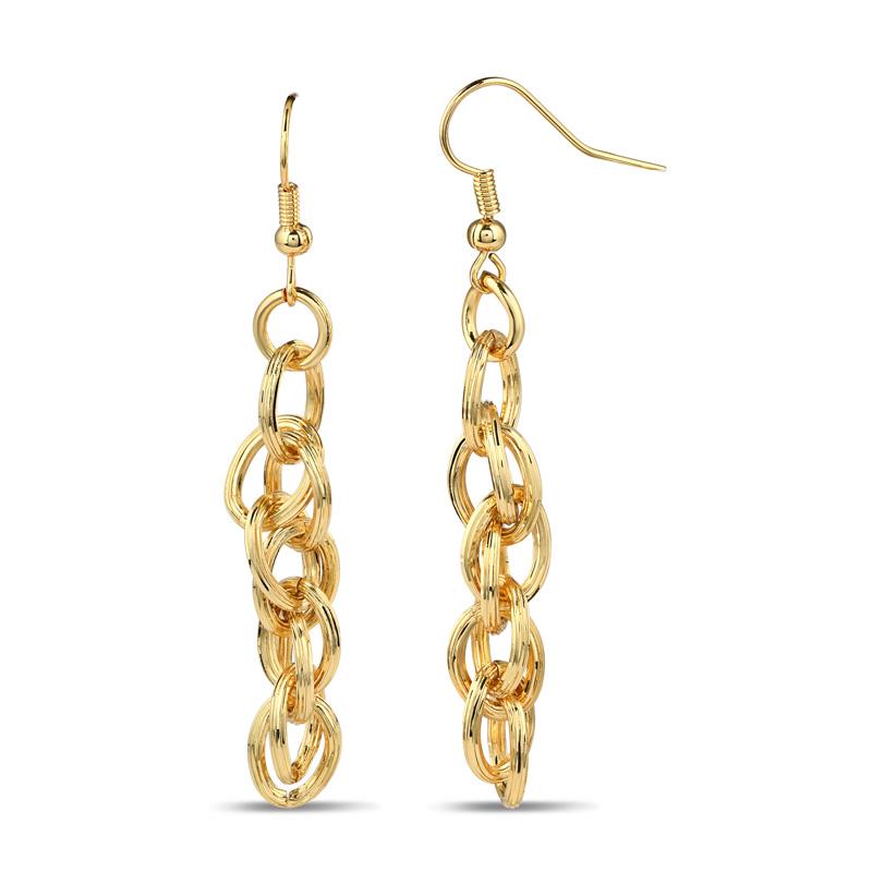 Hidden Treasure Chain Earrings (yellow gold-finished)